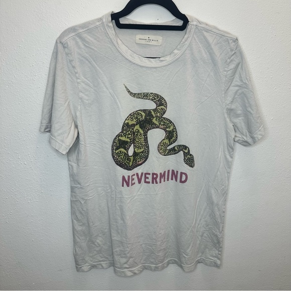 Imogene And Willie Nevermind Tee Tshirt Mens Size Large Snake Print Crewneck - Picture 1 of 12